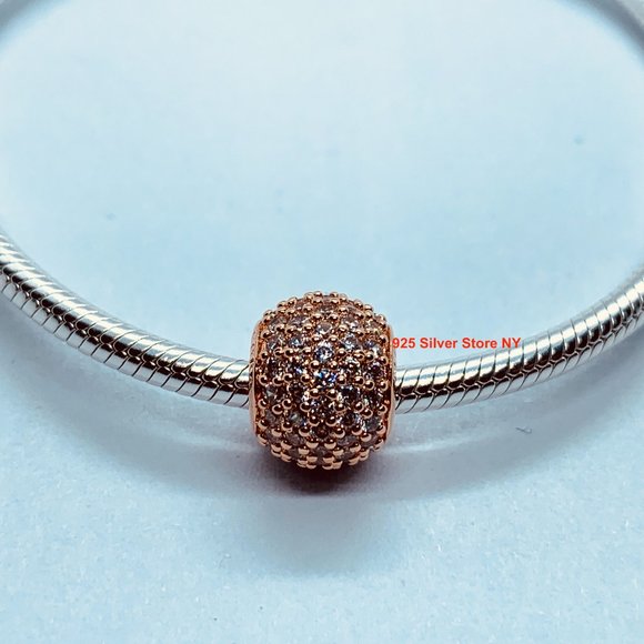 NEW Authentic Pandora Charm Rose Gold COLLECTION PAVE LIGHTS / Pandora Bracelet - Picture 4 of 7
